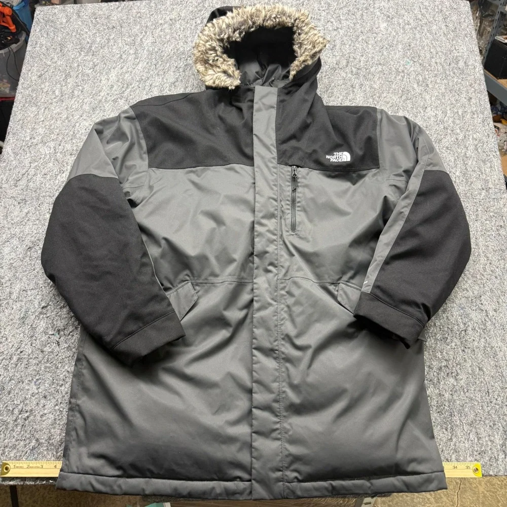 The North Face McMurdo Parka III Grey Black Down Winter Coat Hooded Mens XXL